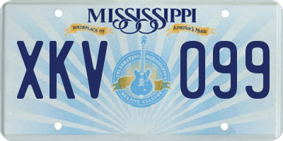 MS license plate XKV099
