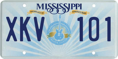 MS license plate XKV101