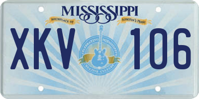 MS license plate XKV106