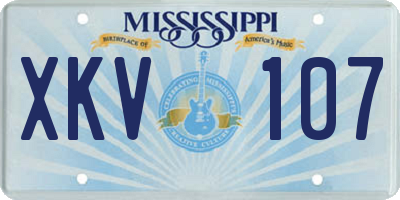MS license plate XKV107