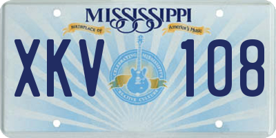 MS license plate XKV108