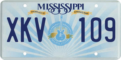MS license plate XKV109