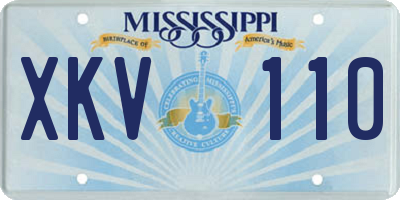 MS license plate XKV110