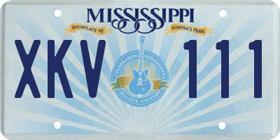 MS license plate XKV111