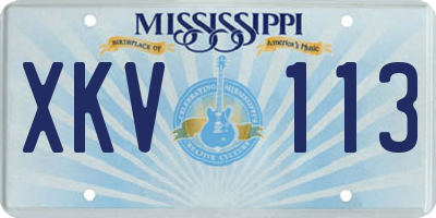 MS license plate XKV113