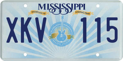 MS license plate XKV115