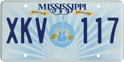 MS license plate XKV117