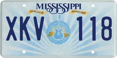 MS license plate XKV118