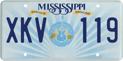 MS license plate XKV119
