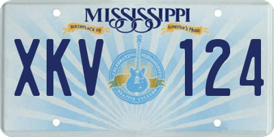 MS license plate XKV124
