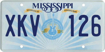 MS license plate XKV126