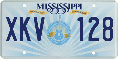 MS license plate XKV128