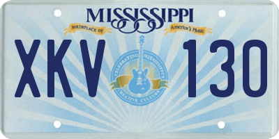 MS license plate XKV130