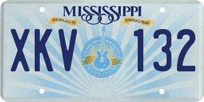 MS license plate XKV132