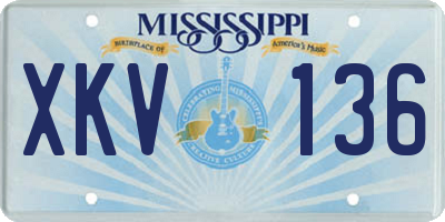 MS license plate XKV136
