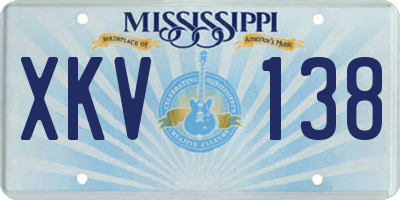 MS license plate XKV138