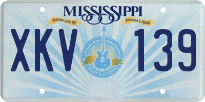 MS license plate XKV139