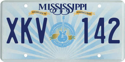 MS license plate XKV142
