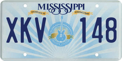MS license plate XKV148