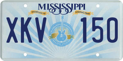 MS license plate XKV150