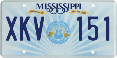 MS license plate XKV151