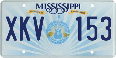 MS license plate XKV153