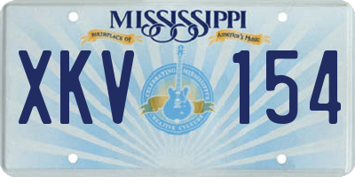 MS license plate XKV154