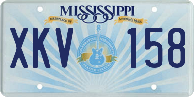 MS license plate XKV158