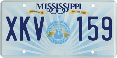MS license plate XKV159
