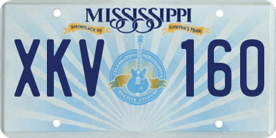 MS license plate XKV160