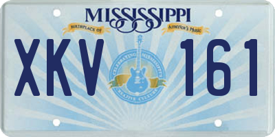 MS license plate XKV161