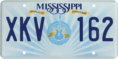 MS license plate XKV162