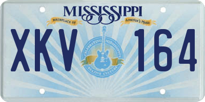 MS license plate XKV164