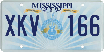 MS license plate XKV166