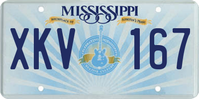 MS license plate XKV167