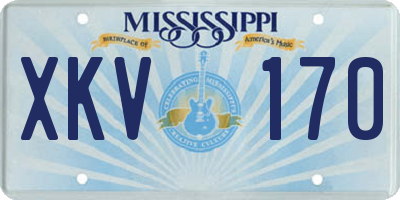 MS license plate XKV170