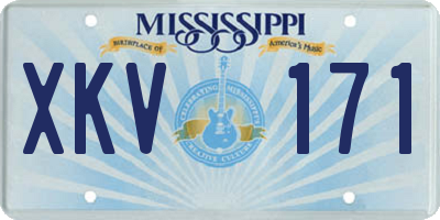 MS license plate XKV171