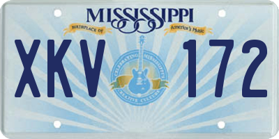 MS license plate XKV172