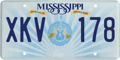 MS license plate XKV178