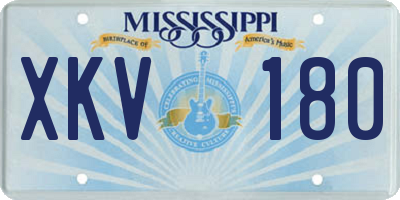 MS license plate XKV180