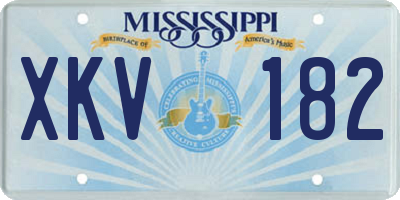 MS license plate XKV182