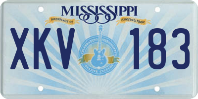 MS license plate XKV183