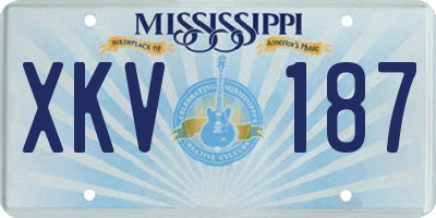 MS license plate XKV187