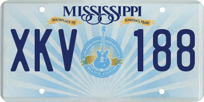 MS license plate XKV188