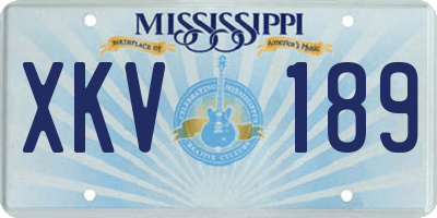 MS license plate XKV189
