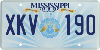 MS license plate XKV190