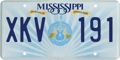 MS license plate XKV191
