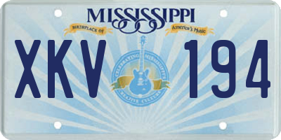 MS license plate XKV194