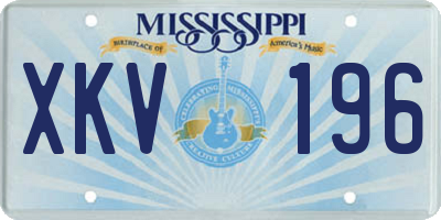 MS license plate XKV196