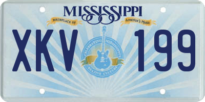 MS license plate XKV199